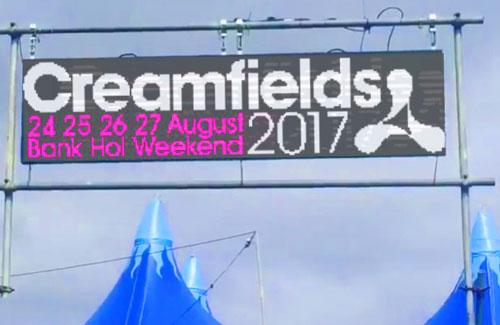 LED Signs at Creamfields Festival
